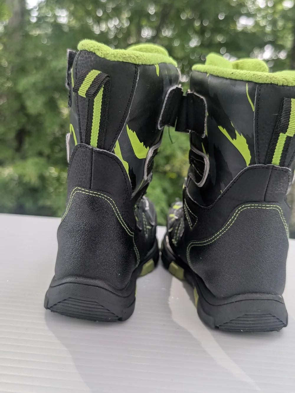 Quest Kids Black & Lime Waterproof High-Top Boots